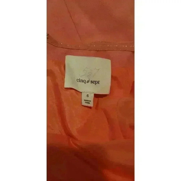 Cinq a Sept Dress Halter Mini Myla Pink Salmon Coral Gathered Front Size 6 NWOT - Picture 6 of 15